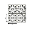 6" X 6" Black And White Mosaic Peel And Stick Removable Tiles. Peel and stick tile isolated on a plain white background, finished in white.