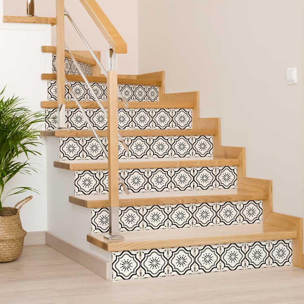 6" X 6" Black And White Mosaic Peel And Stick Removable Tiles. Peel and stick tile in white.