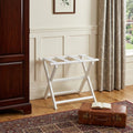 Earth Friendly White Folding Luggage Rack With White Straps