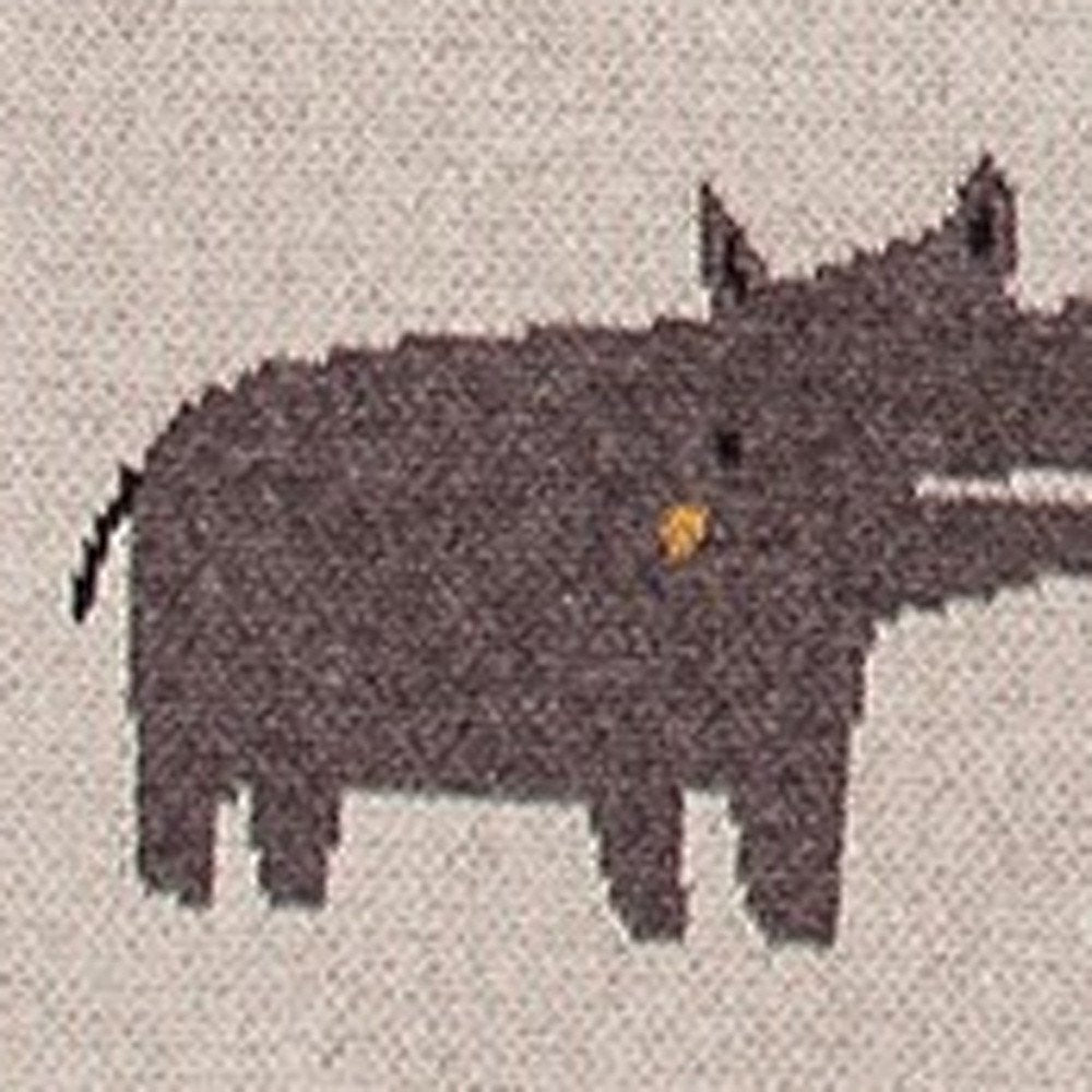 Zoo Animals Woven Knitted Baby Blanket close-up detail