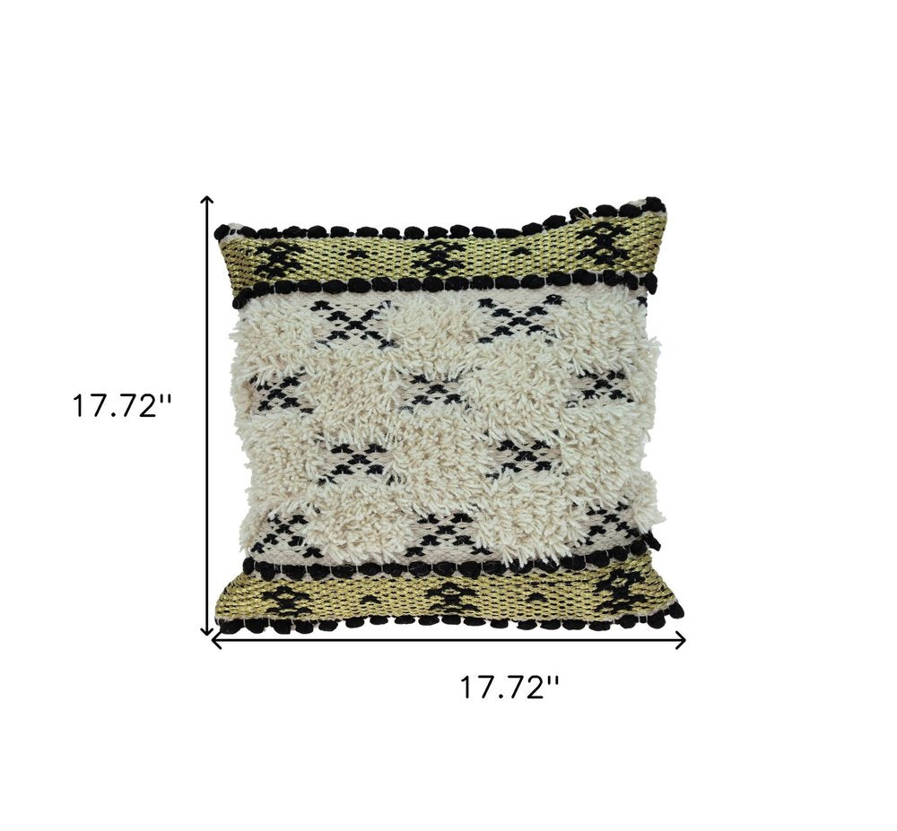 Shaggy Woven Throw Pillow on a white background