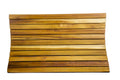31" Brown Teak Slat Non Slip Bath Mat. Bath rug isolated on a plain white background, in a brown teak finish.