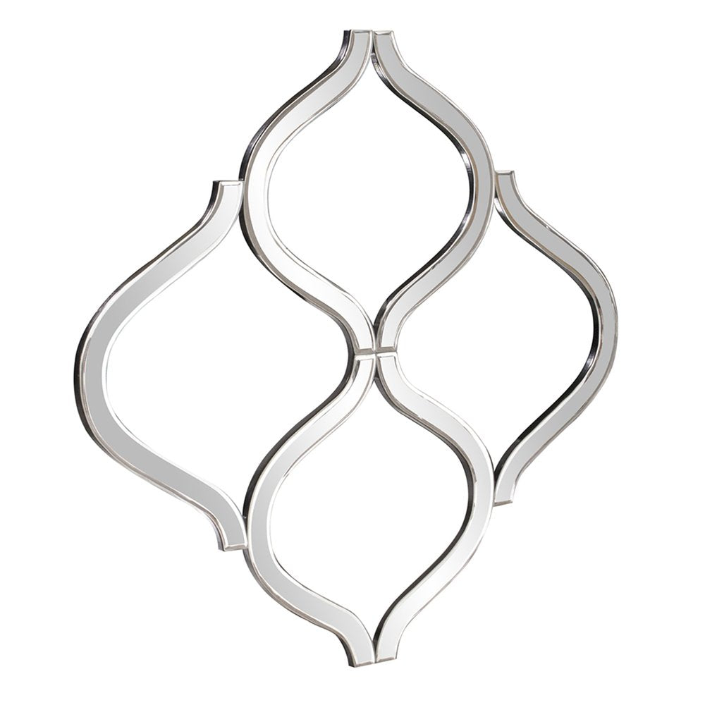 Interlocking Mirrored Curved Shapes With Beveled Edge on a white background