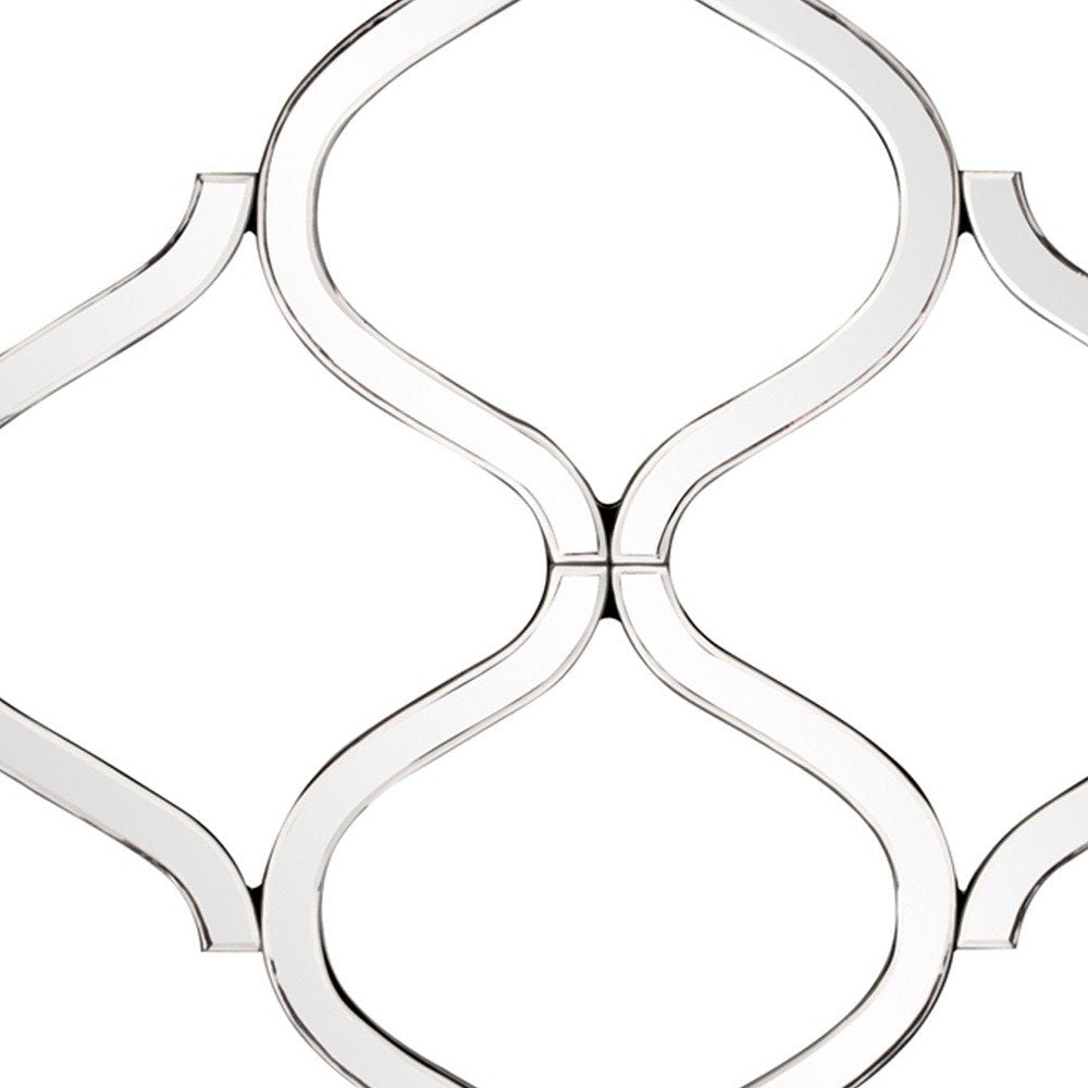 Interlocking Mirrored Curved Shapes With Beveled Edge on a white background