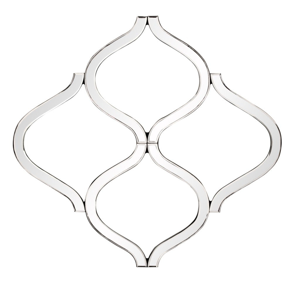 Interlocking Mirrored Curved Shapes With Beveled Edge on a white background