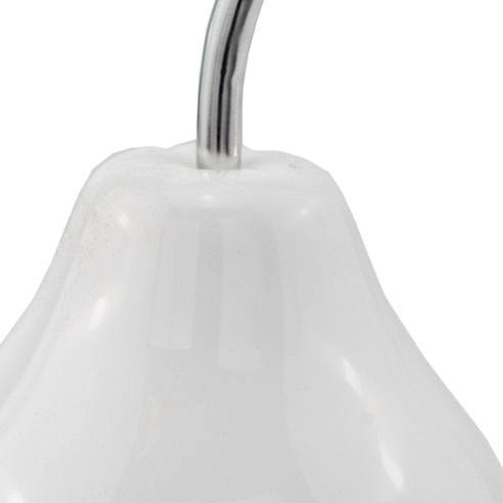 White Medium Pear Shaped Aluminum Accent Home Decor on a white background