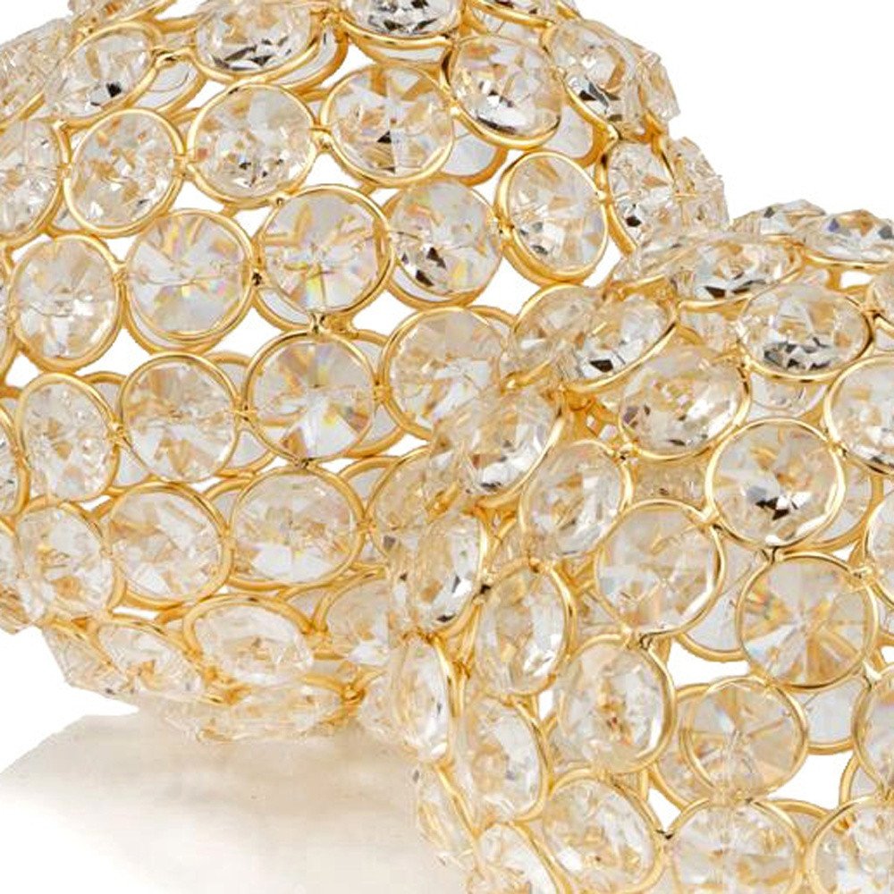 3" Gold Faux Crystal and Gold Decorative Orb Tabletop Sculpture