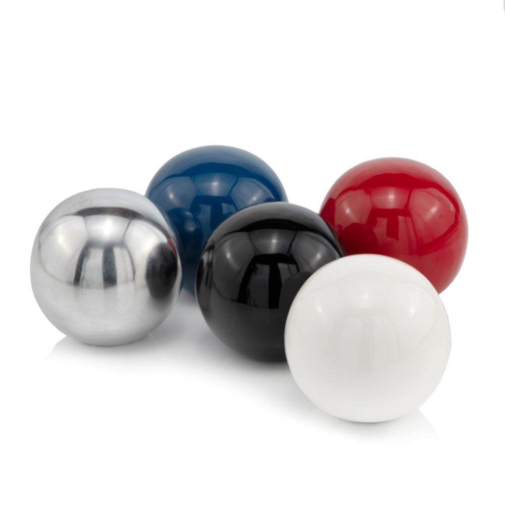 Set of Two Yellow Aluminum Decorative Orbs on a white background
