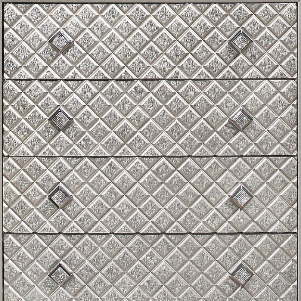 Champagne Toned Chest With Tapered Acrylic Legs And 5 Drawers on a white background