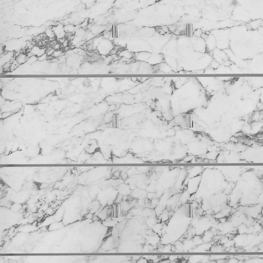 Modern White Chest With 5 Faux Marble Detailed Front Drawer. on a white background