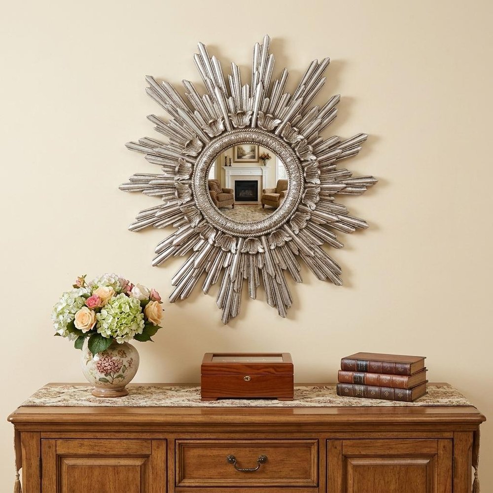 Oval Antiqued Silver Leaf Finish Mirror