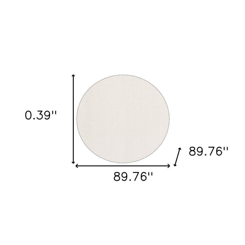 8' Round Beige Non Slip Rug Pad on a white background
