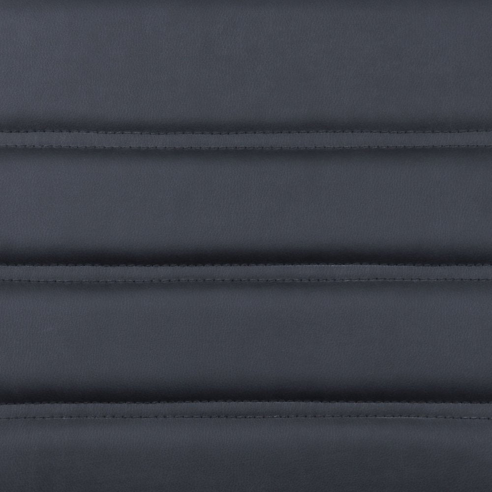 Silver and Black Adjustable Swivel Faux Leather Rolling Conference Office Chair close-up detail