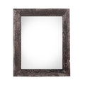 Black solid wood tabletop picture frame with a distressed finish on a white background.
