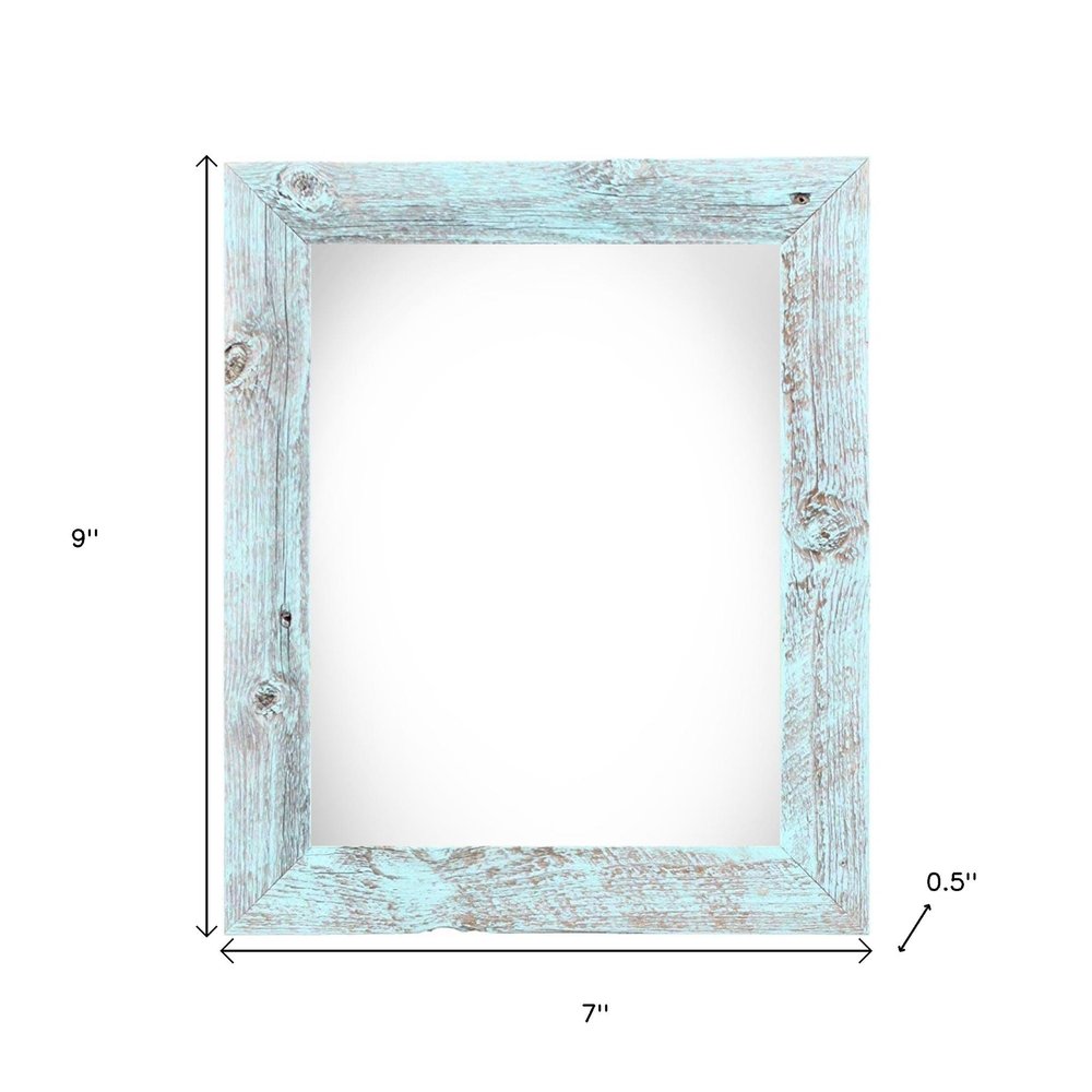 4" x 6" Blue Solid Wood Tabletop Picture Frame. Picture frame isolated on a plain white background, in a blue wood finish.