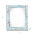Rectangular blue wood tabletop picture frame, 10" tall and 8" wide, with a 0.5" frame depth.