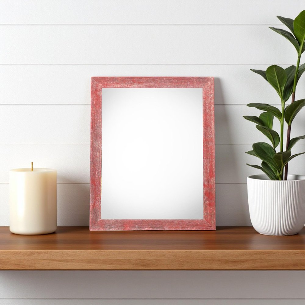 5" x 7" Red Solid Wood Tabletop Picture Frame.