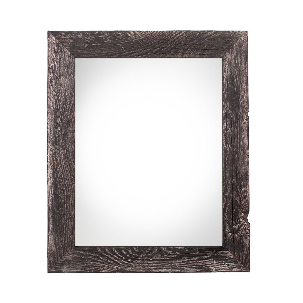 Black solid wood tabletop picture frame with a rustic finish on a white background.