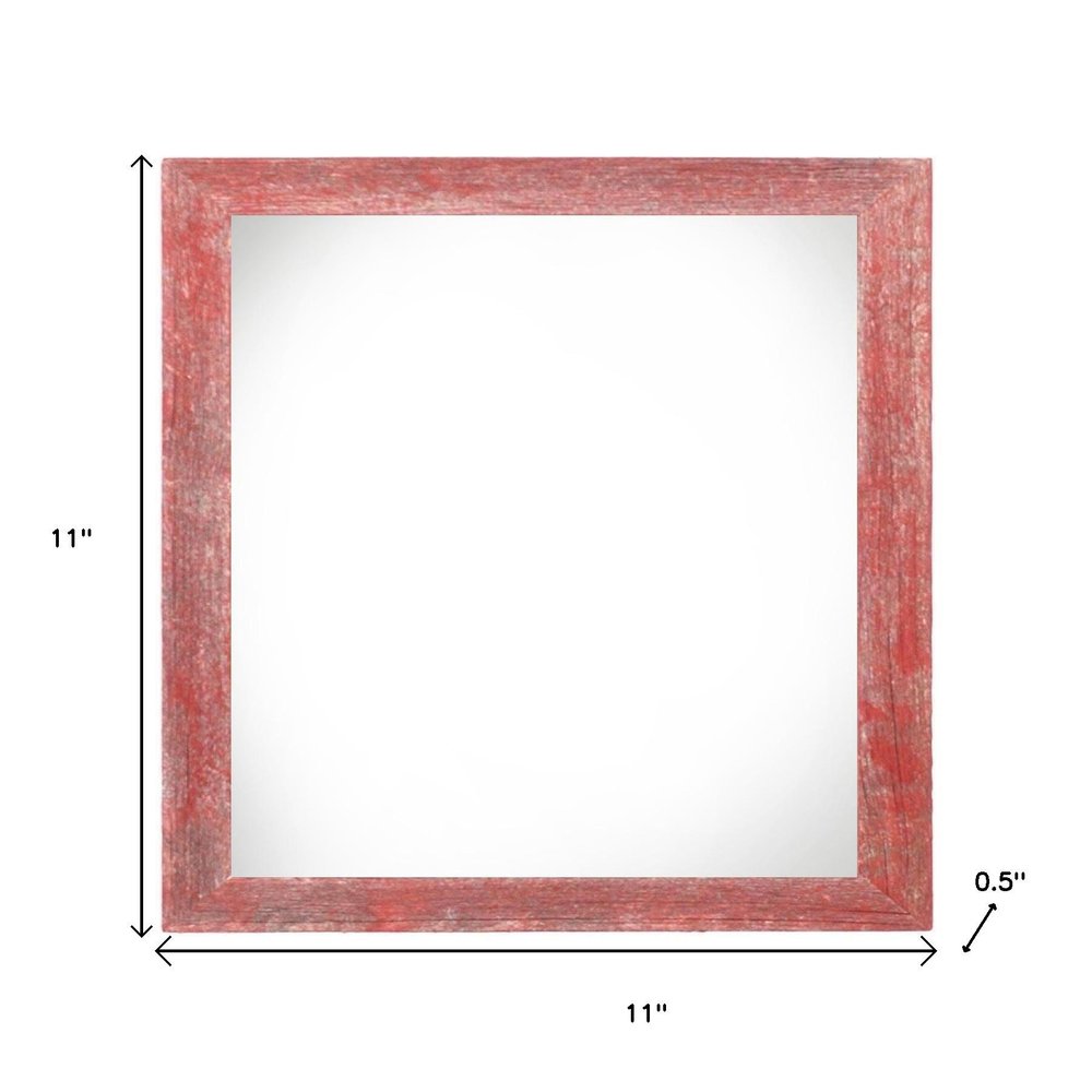 8" x 8" Red Solid Wood Tabletop Picture Frame on a white background