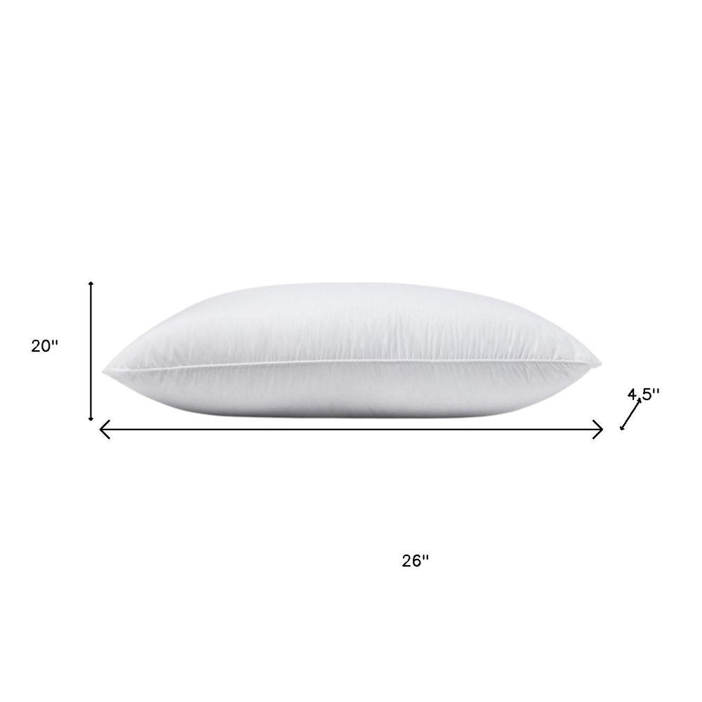 100% Cotton Lux Sateen Down Alternative Medium Hypoallergenic Standard Size Bed Pillow. Bed pillow isolated on a plain white background, in a light gray cotton finish.
