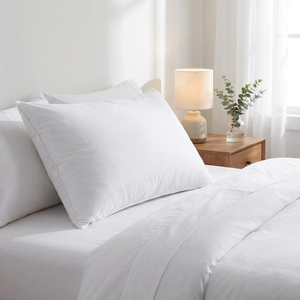 Lux Sateen Down Alternative Standard Size Firm Pillow close-up detail