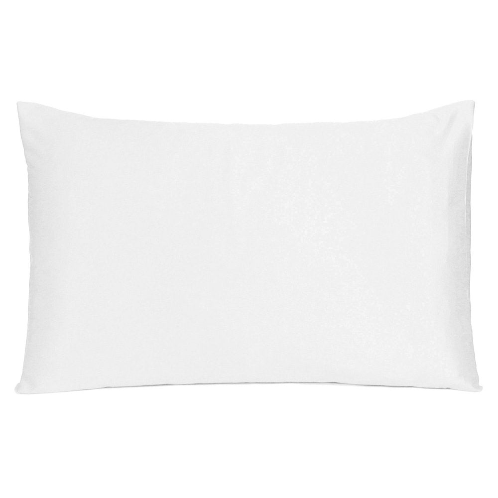 White Dreamy Set Of 2 Silky Satin King Pillowcases on a white background