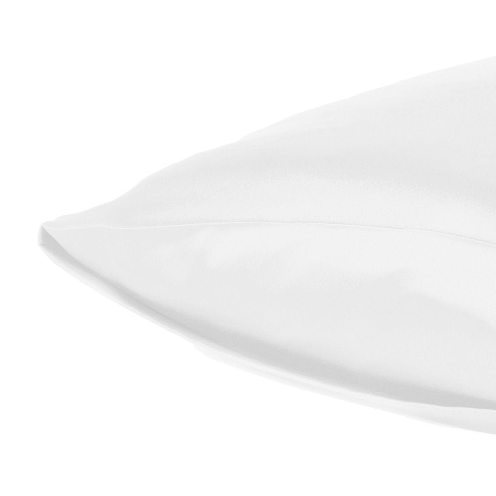 White Dreamy Set Of 2 Silky Satin King Pillowcases on a white background