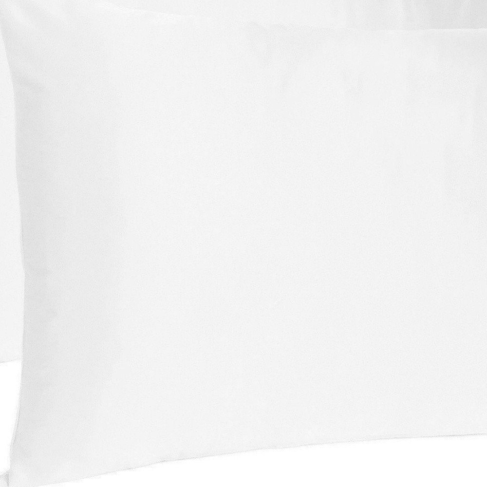 White Dreamy Set Of 2 Silky Satin King Pillowcases on a white background
