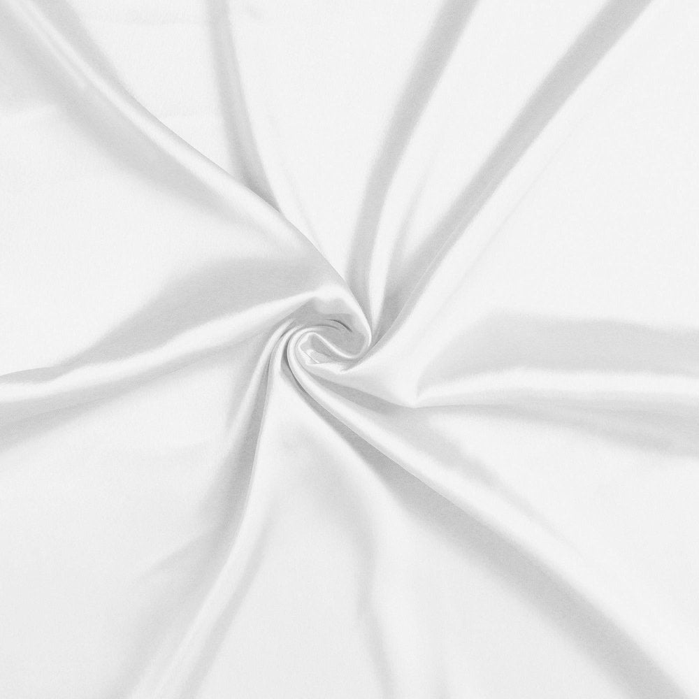 Set Of Two White Silky Satin Standard Pillowcases on a white background
