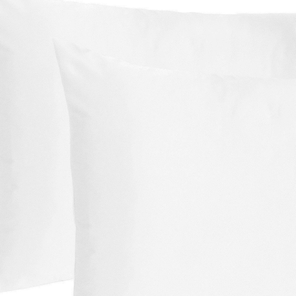 Set Of Two White Silky Satin Standard Pillowcases on a white background