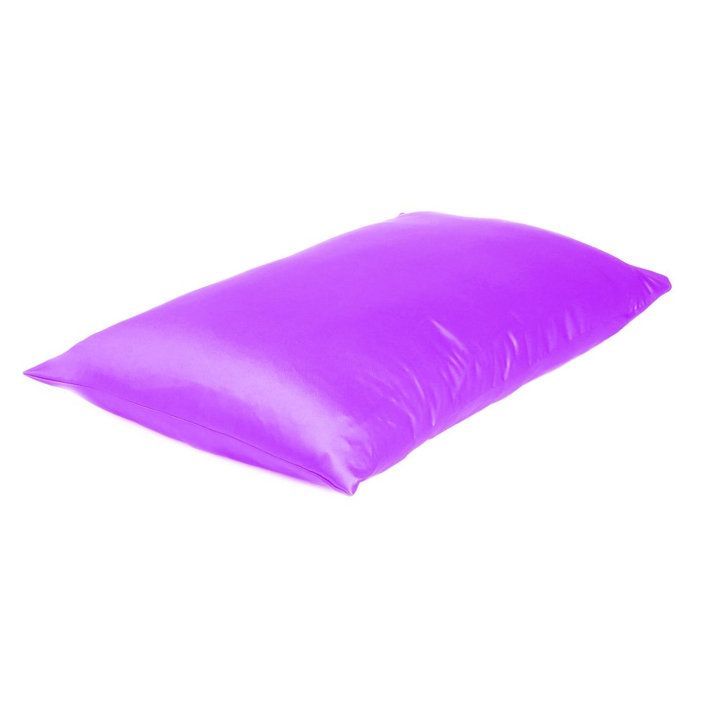 Violet Dreamy Set Of 2 Silky Satin Queen Pillowcases on a white background