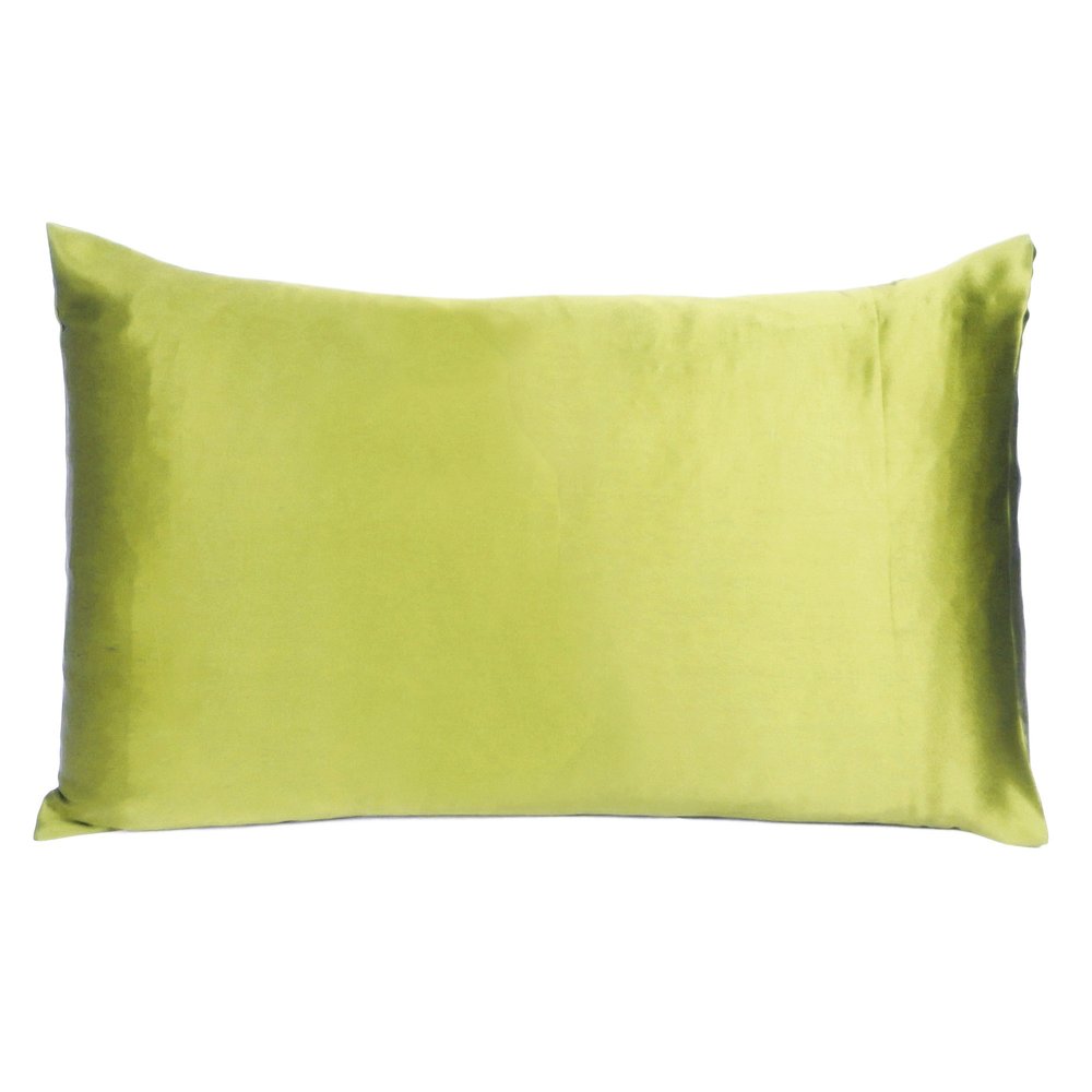 Set of Two Lemongrass Dreamy Silk Satin Queen Pillowcases