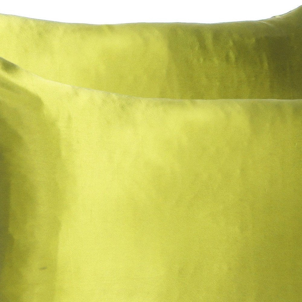 Set of Two Lemongrass Dreamy Silk Satin Queen Pillowcases close-up detail