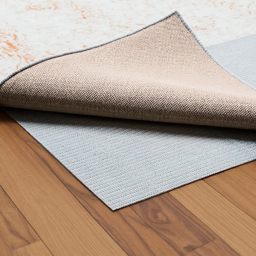 8' X 11' Beige Non Slip Rug Pad shown as a full-frame view of the tan and off-white surface.