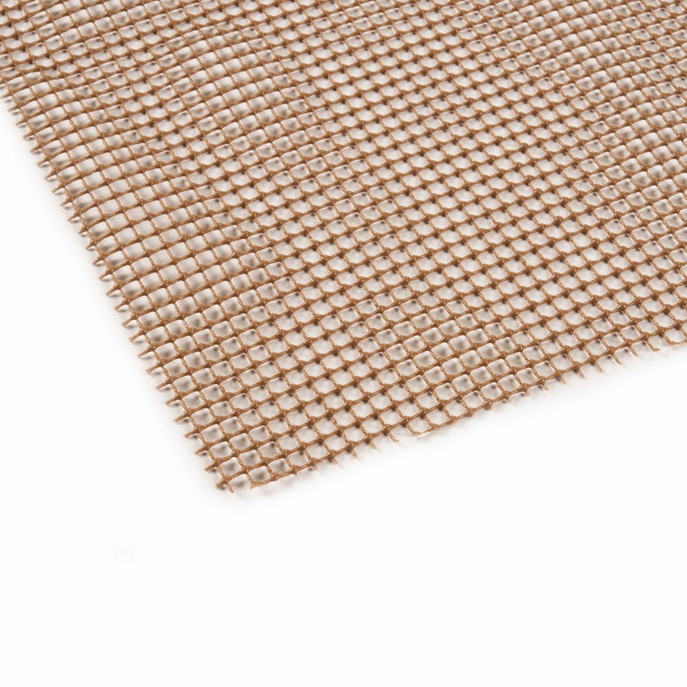 6' X 8' Brown Non Slip Indoor Outdoor Rug Pad. Rug pad isolated on a plain white background, in a brown fabric finish.