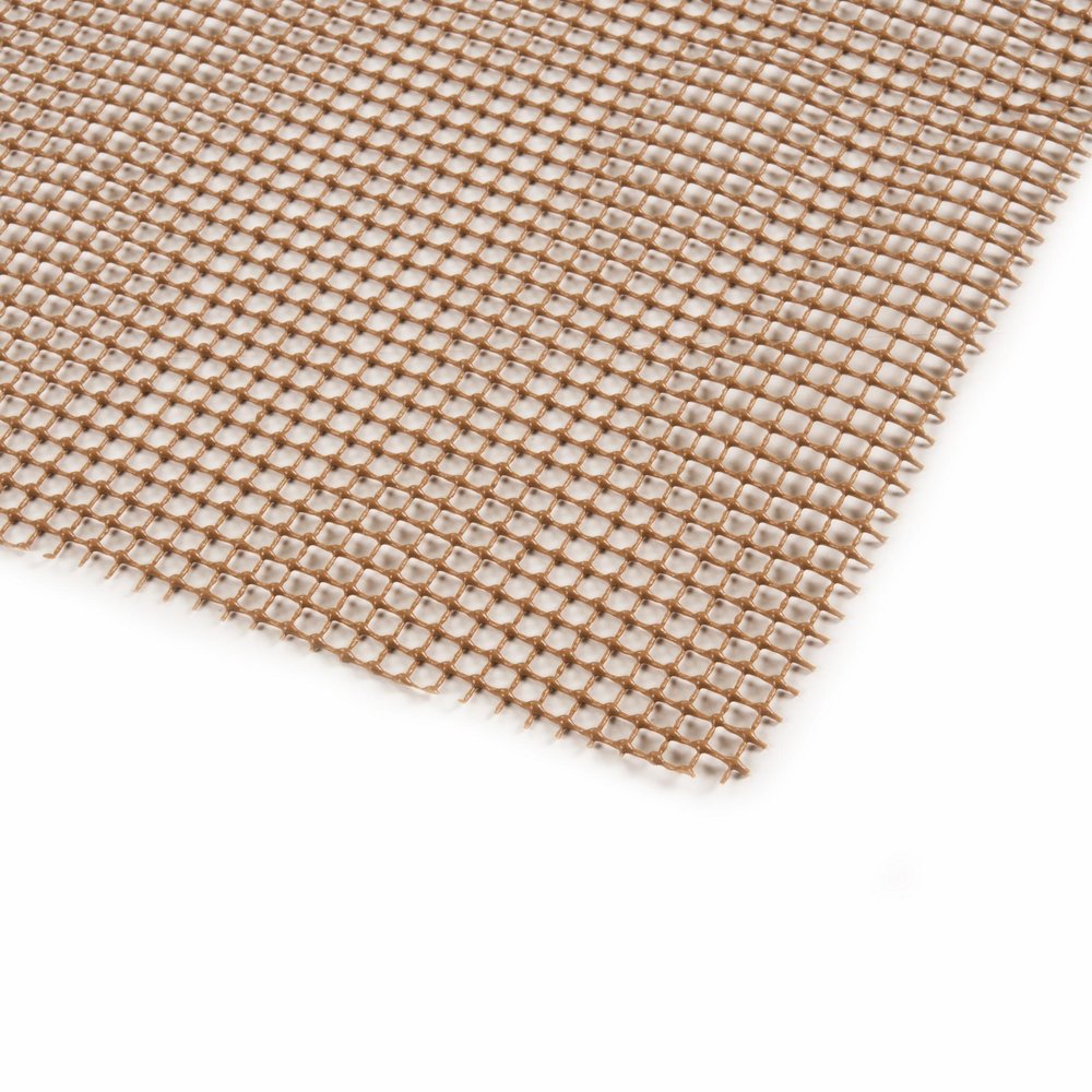 6' X 8' Brown Non Slip Indoor Outdoor Rug Pad. Rug pad isolated on a plain white background, in a brown fabric finish.