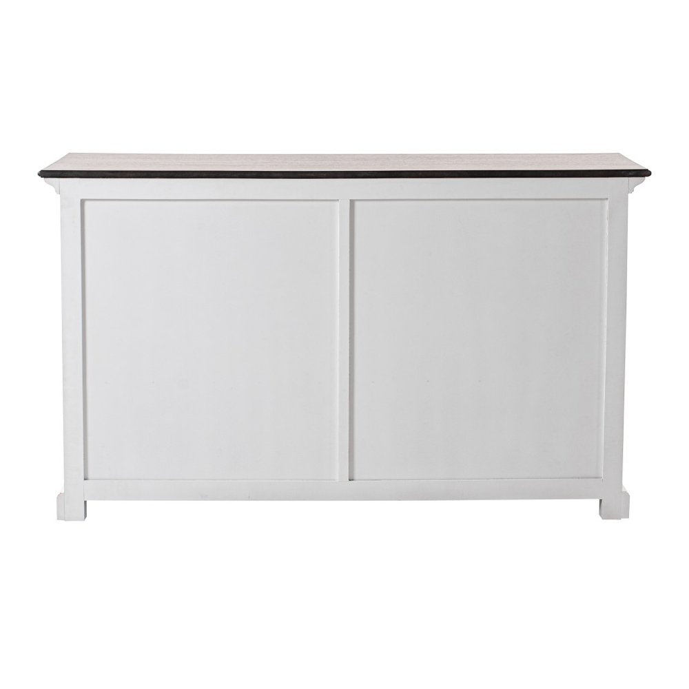 Modern Farmhouse Brown And White Buffet Server on a white background