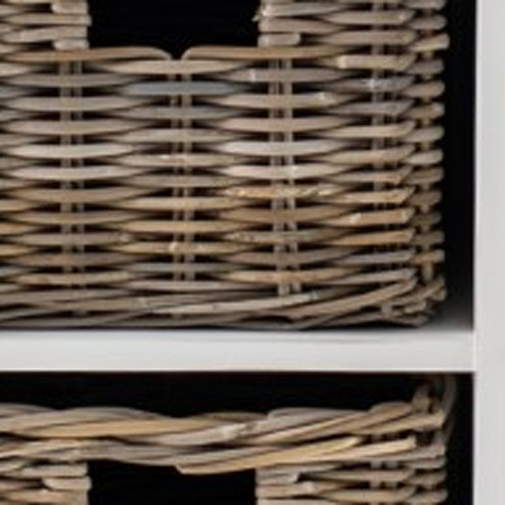 Modern Farmhouse Brown And White Large Accent Cabinet close-up detail