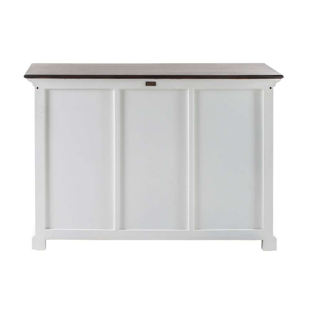 Modern Farmhouse Brown And White Large Accent Cabinet on a white background