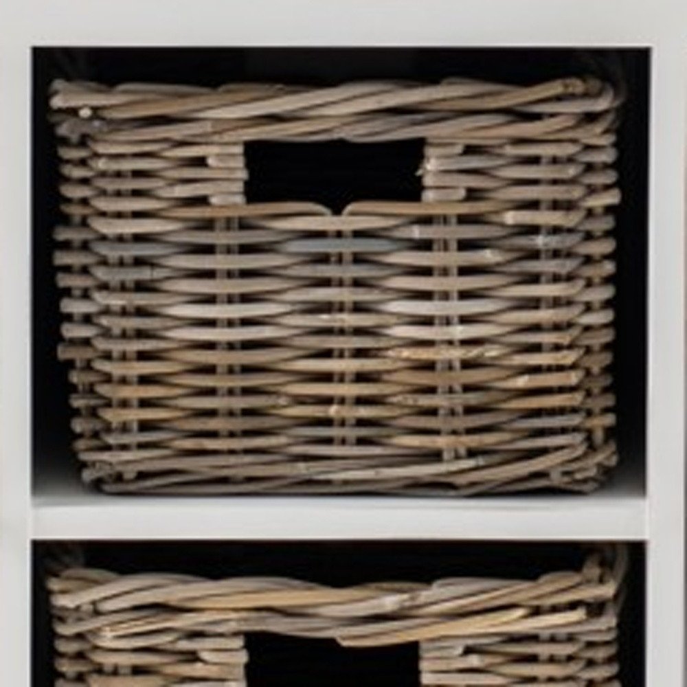 Modern Farmhouse Brown And White Large Accent Cabinet