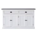 Modern Farmhouse Black And White Buffet Server on a white background