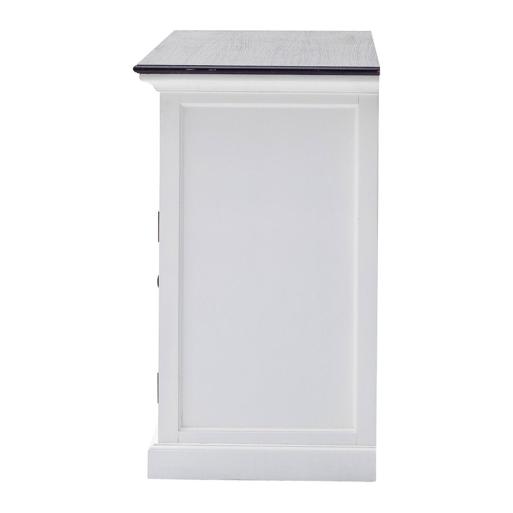 Modern Farmhouse Black And White Buffet Server on a white background