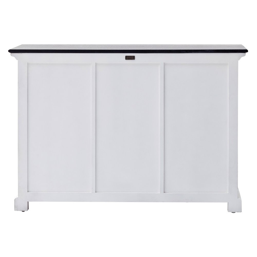 Modern Farmhouse Black And White Large Accent Cabinet on a white background