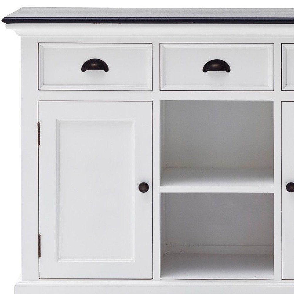 Modern Farmhouse Black And White Large Accent Cabinet close-up detail
