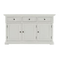 Modern Farm White Three Door Buffet Server on a white background