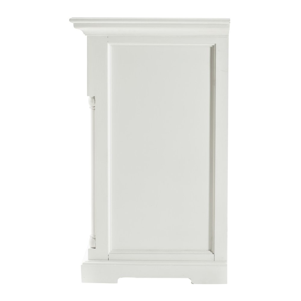 Modern Farm White Three Door Buffet Server on a white background