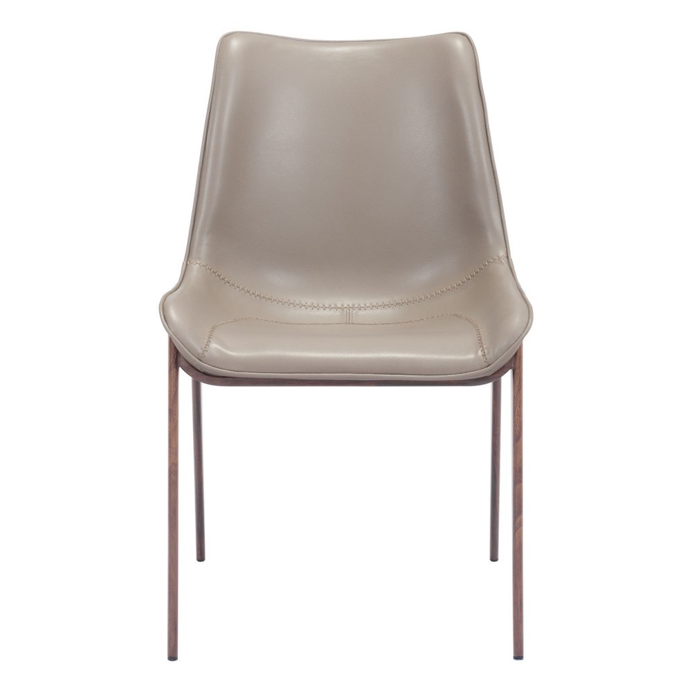 Set Of Two Walnut Solid Back Dining Chairs on a white background