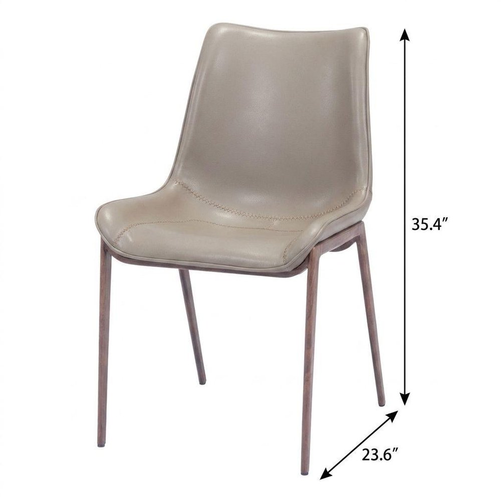 Set Of Two Walnut Solid Back Dining Chairs