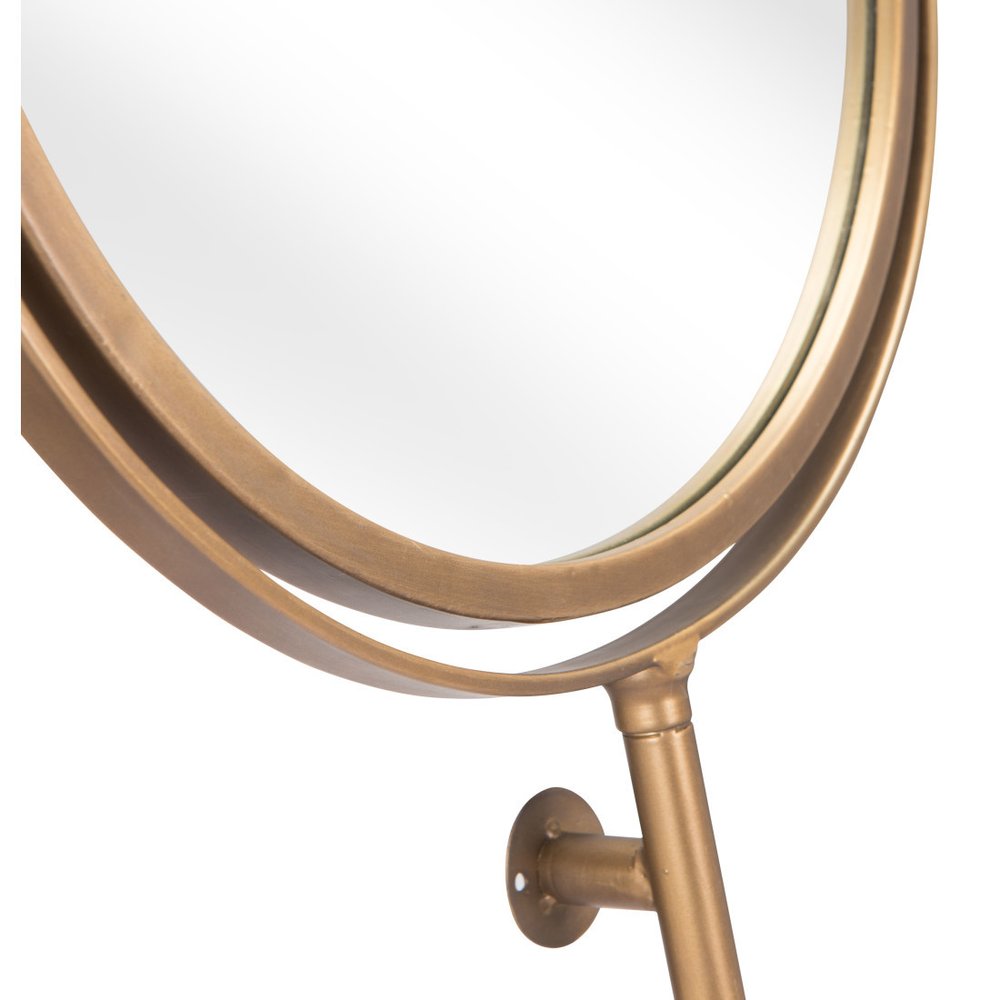 Gold Round Wall Mount Mirror on a white background