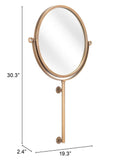 Gold Round Wall Mount Mirror on a white background